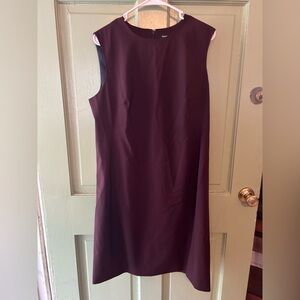 NEW THEORY MAROON TRACEABLE WOOL POWER DRESS SIZE 14